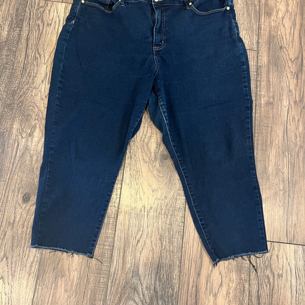 Anne Klein Women’s cutoff skinny high rise jeans size 20W dark wash